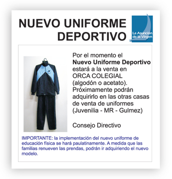 Nuevo uniforme deportivo 2014 Nuevo uniforme deportivo 2014