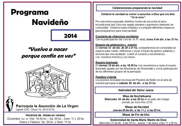 Programa Navideño 2014 Programa Navideño 2014