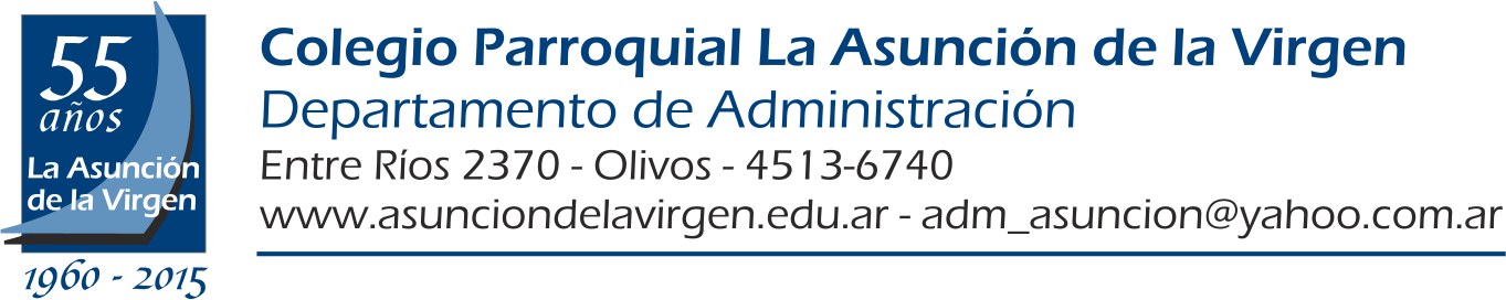 HORARIOS DE ADMINISTRACIÓN DEL COLEGIO PARROQUIAL – ENERO / FEBRERO HORARIOS DE ADMINISTRACIÓN DEL COLEGIO PARROQUIAL – ENERO / FEBRERO