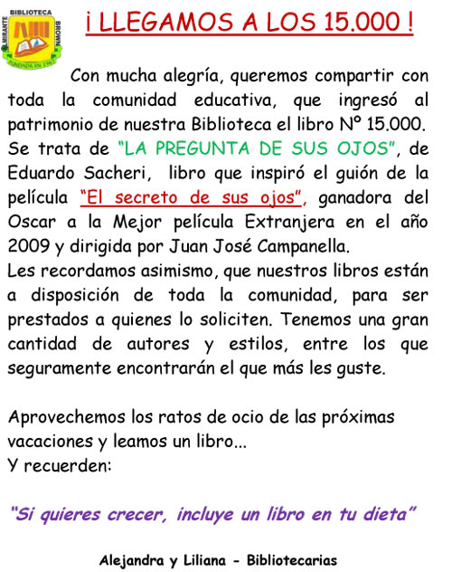 Llegamos a los 15.000 Llegamos a los 15.000
