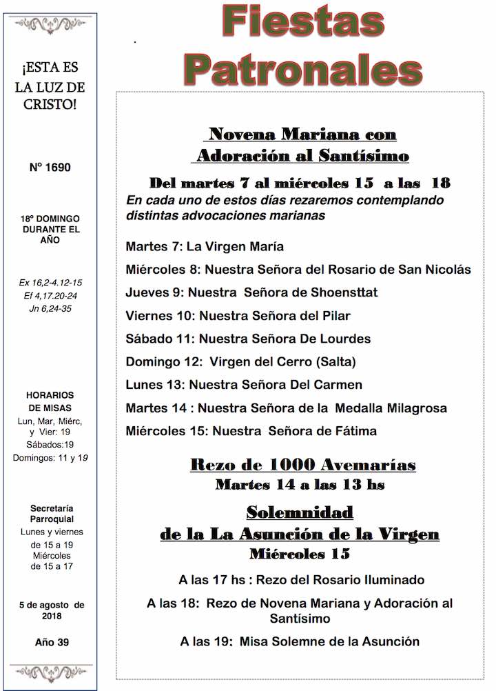 FIESTAS PATRONALES FIESTAS PATRONALES