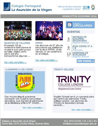 Newsletters Diciembre 2016