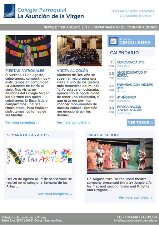 Newsletters Agosto 2017