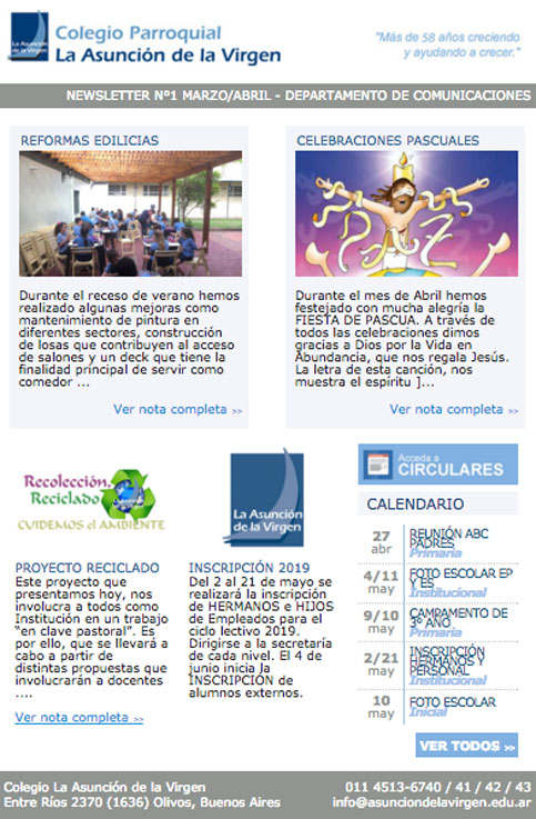 Newsletters Marzo/Abril 2018
