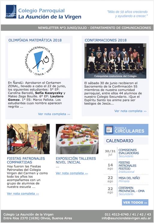 Newsletters Junio/Julio 2018