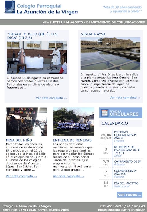 Newsletters Agosto 2018
