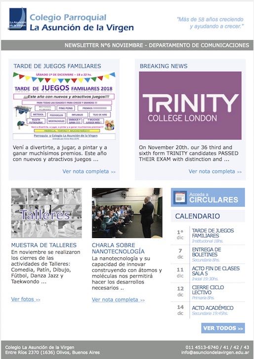 Newsletters Noviembre 2018