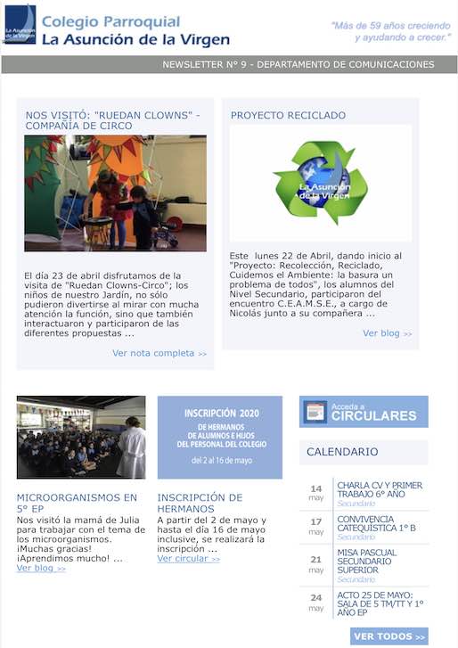 Newsletters Abril/Mayo 2019