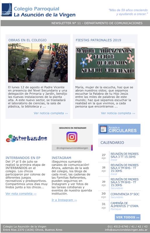 Newsletters Agosto 2019