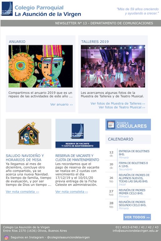 Newsletters Diciembre 2019