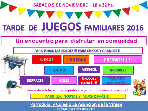 Tarde de Juegos Familiares 2016 Tarde de Juegos Familiares 2016