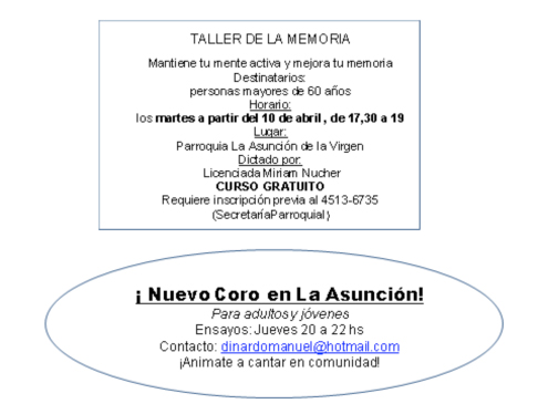 TALLER DE LA MEMORIA Y NUEVO CORO TALLER DE LA MEMORIA Y NUEVO CORO