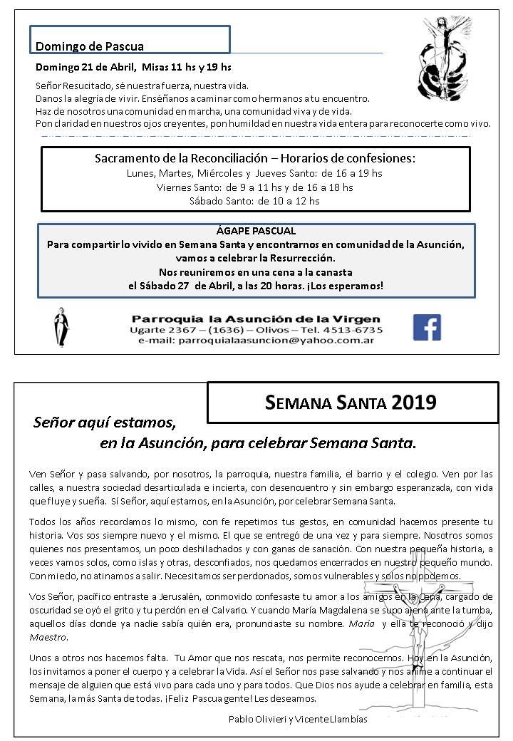 Celebraciones de Semana Santa Celebraciones de Semana Santa