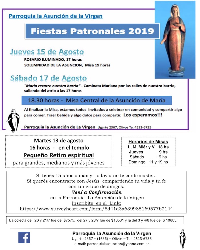 Fiestas Patronales 2019 Parroquia Fiestas Patronales 2019 Parroquia