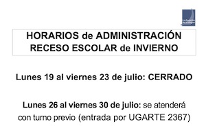 Horarios de Administración