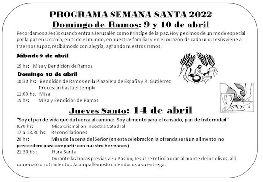 PROGRAMA SEMANA SANTA 2022