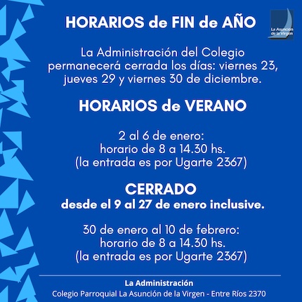 Horarios de Fin de Año