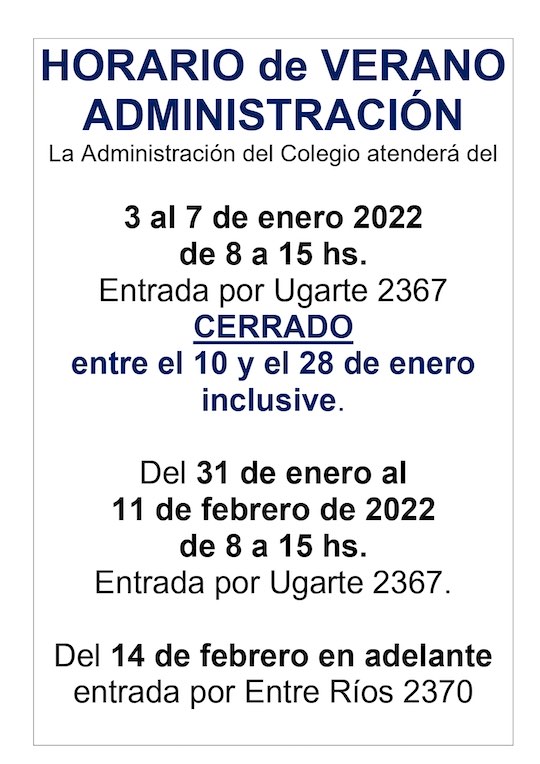 Horarios de Verano