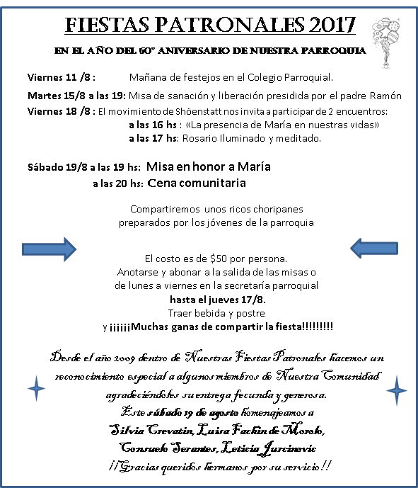 FIESTAS PATRONALES FIESTAS PATRONALES