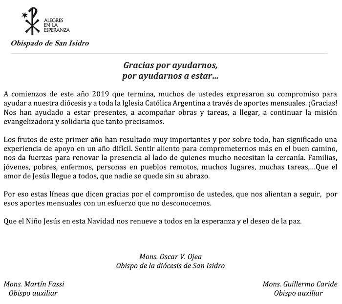 Un agradecimiento para las familias del Colegio Un agradecimiento para las familias del Colegio